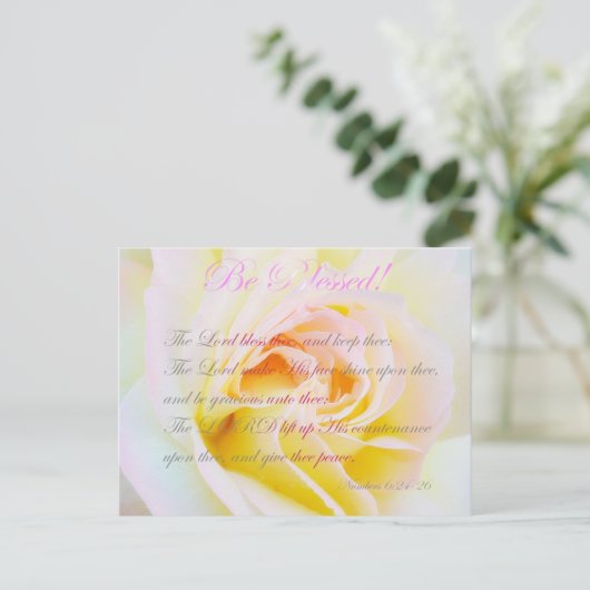 Seid gesegnet! postkarte (Stehend Vorderseite)