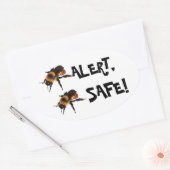 Seid gewarnt, Bee Safe! Honey Bees Ovaler Aufkleber (Umschlag)