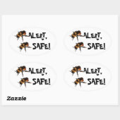 Seid gewarnt, Bee Safe! Honey Bees Ovaler Aufkleber (Blatt)