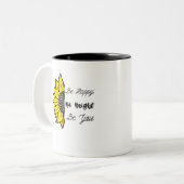 Seid glücklich Sonnenblume Zweifarbige Tasse (Vorderseite Links)