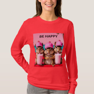 Seid glückliche Streifenhörnchen mit Erdbeermilchs T-Shirt