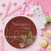 Seid ihm dankbar Scrapbook-Effekt Pappteller (Party)