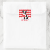 Seid ihr meins? Boston Terrier Valentine's Day Sti Quadratischer Aufkleber (Tasche)