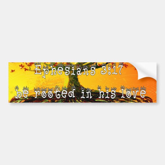 Seid in seiner Liebe Ephesianer verwurzelt 3:17 Autoaufkleber (Vorne)