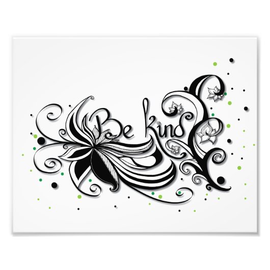 SEID KIND! Zitat zur inspirierenden Kalligrafie Fotodruck (Vorne)