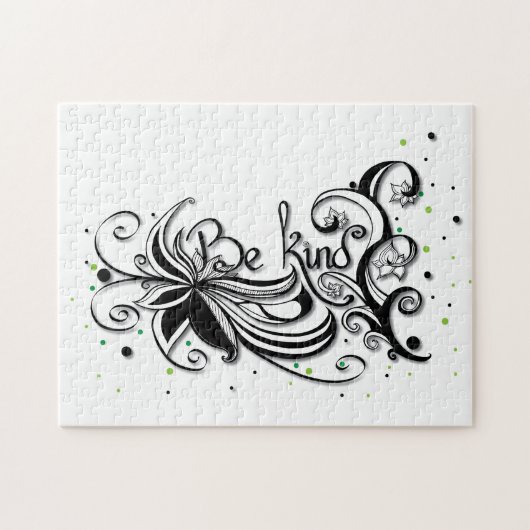 SEID KIND! Zitat zur inspirierenden Kalligrafie Puzzle (Horizontal)