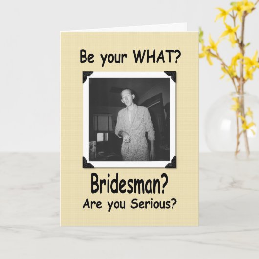 Seid mein Bridesman? Karte (Gelbe Blume)