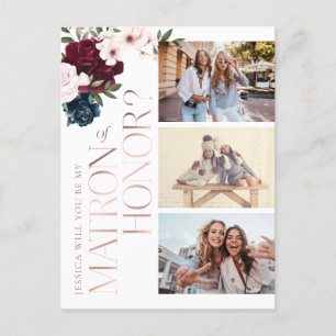 Seid mein Ehrengast? Foto der Burgund-Marine Einladungspostkarte