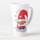 Seid mein | Niedlich Red Gnome Latte Tasse (Rechte Ecke)