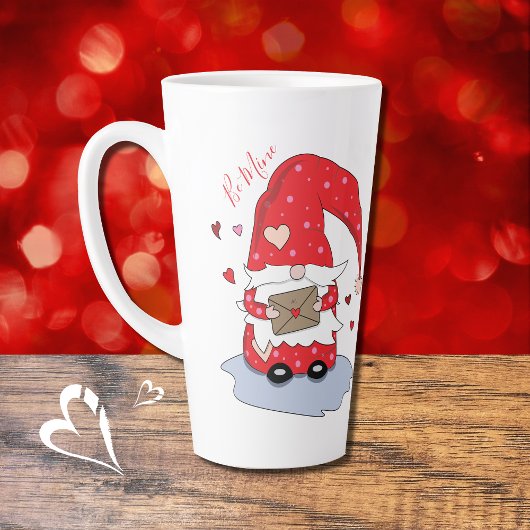 Seid mein | Niedlich Red Gnome Latte Tasse