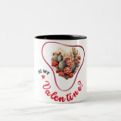 Seid mein Valentin? - Amour Zweifarbige Tasse (Mittel)