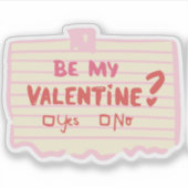 Seid mein Valentin? Aufkleber (Vorderseite)