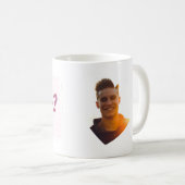 Seid mein Valentin? Foto Heart Pink Kaffeetasse (VorderseiteRechts)