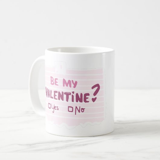 Seid mein Valentin? Foto Heart Pink Kaffeetasse (Vorderseite Links)
