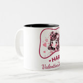 Seid mein Valentin? - Liebe von Herzen Zweifarbige Tasse (Vorderseite Links)