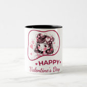 Seid mein Valentin? - Liebe von Herzen Zweifarbige Tasse (Mittel)