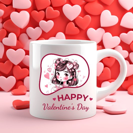 Seid mein Valentin? - Liebe von Herzen Zweifarbige Tasse