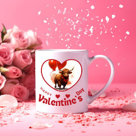 Seid mein Valentin? - liebevoll vereint Zweifarbige Tasse