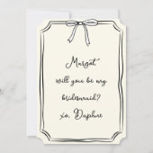 Seid meine Brautjungfrau? Coquette Bow Bridesmaid Einladung (Vorderseite)