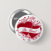 Seid meins! Rote Herzen Button (Vorne & Hinten)