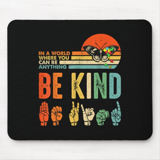 Seid Nett Autismus-Bewusstsein Asl Mutter Lehrer F Mousepad (Vorne)