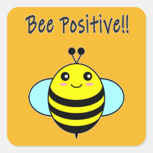 Seid positiv! quadratischer aufkleber
