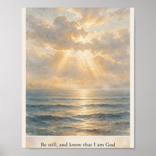 Seid still und erkennt, dass ich Gott bin Psalm 46 Poster