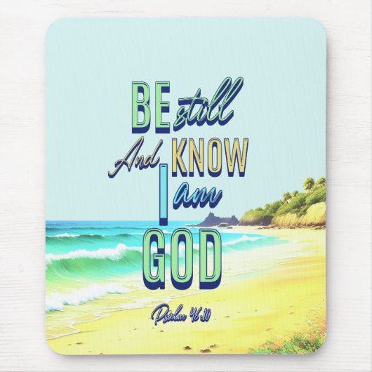 Seid still und wisst, dass ich Gott Psalm 46:10 bi Mousepad (Vorne)