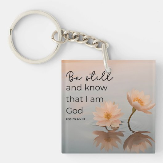 Seid still und wisst, dass ich Gott-Psalm 46:10 bi Schlüsselanhänger (Vorderseite)