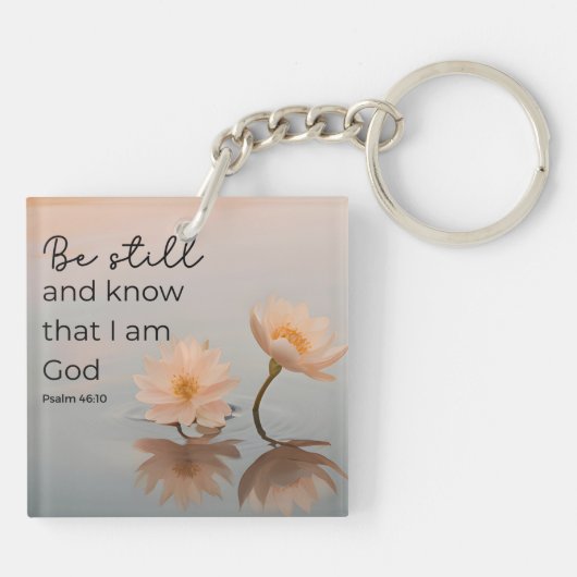 Seid still und wisst, dass ich Gott-Psalm 46:10 bi Schlüsselanhänger (Rückseite)