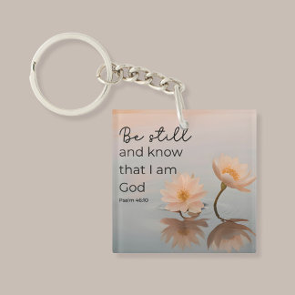 Seid still und wisst, dass ich Gott-Psalm 46:10 bi Schlüsselanhänger