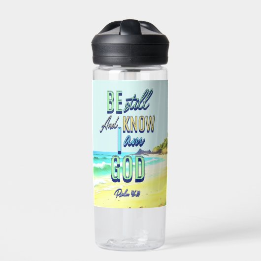 Seid still und wisst, dass ich Gott Psalm 46:10 bi Trinkflasche (Vorderseite)