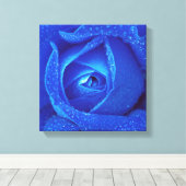 Seide auf blauer Rose Leinwanddruck (Insitu (Holzboden))