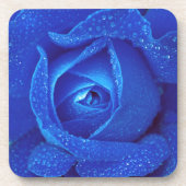 Seide auf blauer Rose Untersetzer (Vorderseite)