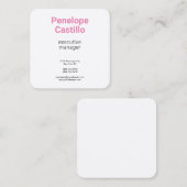 Seide Beruflich Moderne, einfache Schlichte Weibli Quadratische Visitenkarte (Vorne/Hinten)