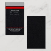 Seide Beruflich Modernes Grau Schwarz Visitenkarte (Vorne/Hinten)