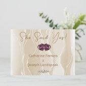 Seide & Creme Glitter Weiße Perlen Save the Date (Stehend Vorderseite)
