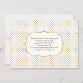 Seide & Creme Glitter Weiße Perlen Save the Date (Rückseite)