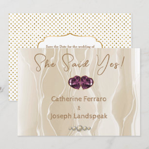 Seide & Creme Glitter Weiße Perlen Save the Date