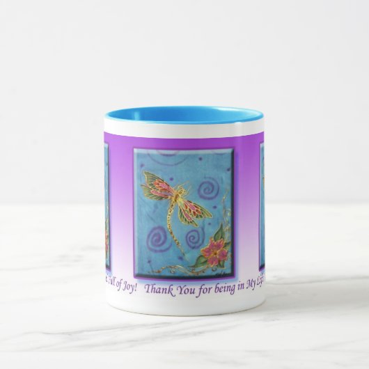 Seide gemalte Libellen-Dankbarkeit siter Tasse (Zentrum)