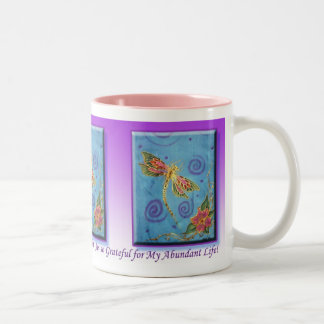 Seide gemalte Libellen-Dankbarkeits-Tasse durch Zweifarbige Tasse