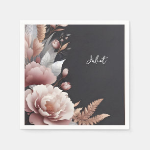 Seide Pink Boho Pfingstrose Staubige Rose Brautdus Serviette