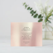 Seide Rose Gold wird meine Bridesmaid sein Einladungspostkarte (Stehend Vorderseite)
