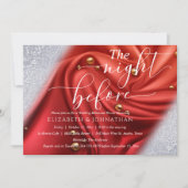 Seide Rot am Abend vor der Probe Abendessen Einladung (Vorderseite)