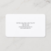 Seide Schlicht Einfach Schwarz-weiß-Minimal handge Visitenkarte (Rückseite)
