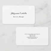 Seide Schlicht Einfach Schwarz-weiß-Minimal handge Visitenkarte (Vorne/Hinten)