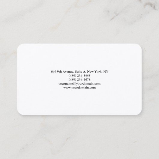 Seide Schlicht Einfach Schwarz-weiß-Minimal handge Visitenkarte (Rückseite)