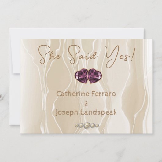 Seide und Creme Glitzer Weiße Perlen Save the Date (Vorderseite)