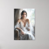 Seide und Licht: Fensterportrait Leinwanddruck (Vorderseite)