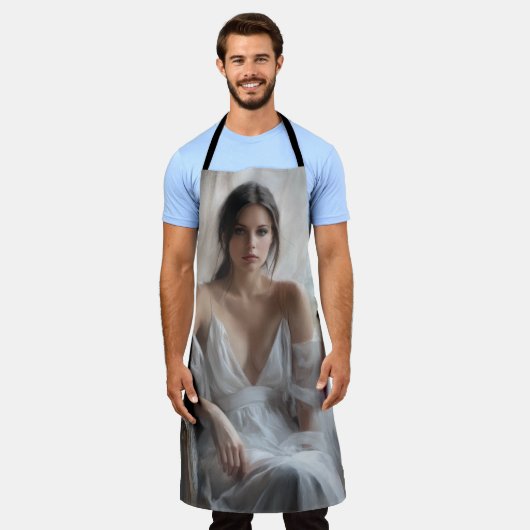 Seide und Licht: Fensterportrait Schürze (Getragen)